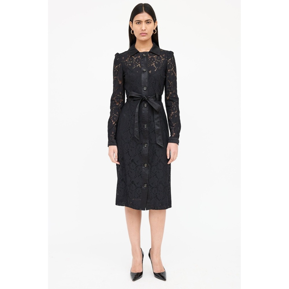 Dolce & Gabbana Black Lace Dress Gothic Romantic Sheer Size S IT 40 Y2K D&G